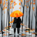 Paint Nite Rainy Autumn Stroll