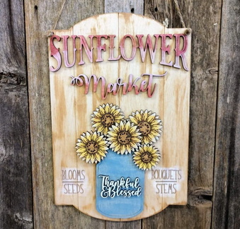 Two Trees DIY Class Sunflower Market Door Hanger
