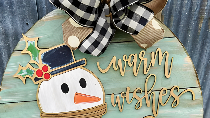 Warm Wishes Snowman Door Hanger -Wine & Design.png