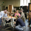 Kier-Ogilvy-Laurie-Ogden-Charlie-Brooks-Trevor-Fox-Paolo-Guidi-Aimee-McGolderick-Domonic-Ramsden-in-rehearsals-for-The-Ocean-at-the-End-of-the-Lane-©Cameron-Slater-1024x683