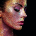 glitter makeup woman
