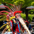 free-photo-of-man-in-traditional-native-american-clothing-playing-music-on-festival