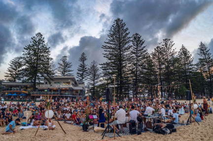 Full moon beach kirtan