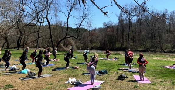 Yoga in the park