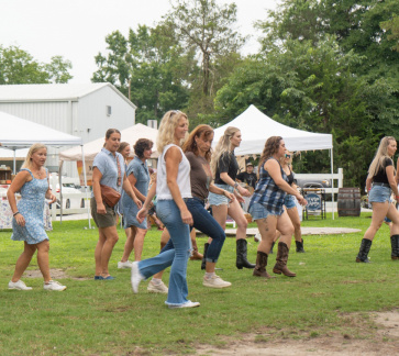 Line Dancing on the Lawn Back Bay's Farmhouse