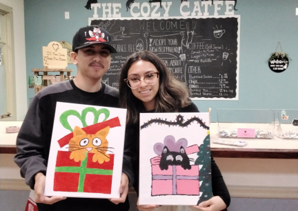 Christmas Painting with Kitties