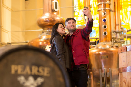 Pearse-Lyons-Distillery-Selfie-with-Pot-Stills-