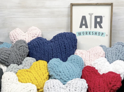 Specialty Workshop - Chunky Knit Heart Pillows!