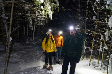 Night snowshoeing and dinner