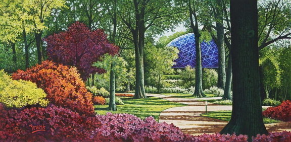 Missouri.-Botanical-Gardens-Evening-Shadows-©Mike-Frank-Oil-on-Canvas-15-x-30-inches-–-1200--scaled