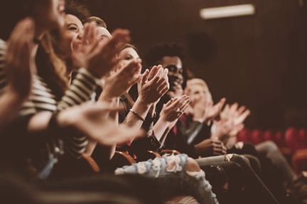 Audience Clapping Theatre Performance Stock