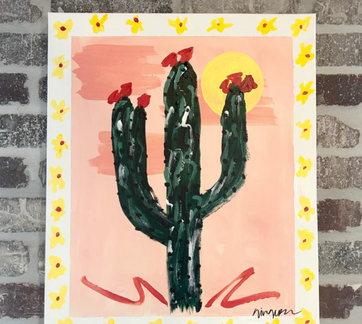 Spring Cactus Canvas Class
