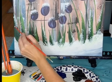 Paint Nite Frosted Tulips