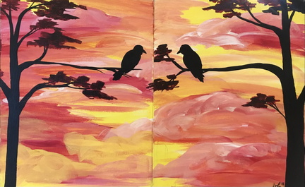 Birds in the Sunset