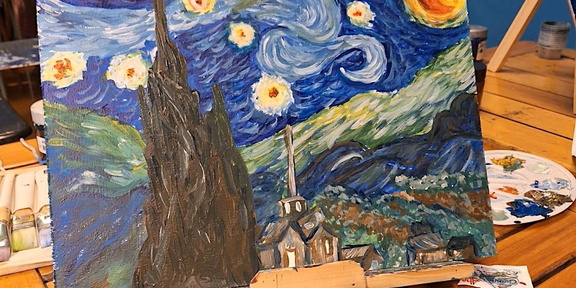 Pinta Tu noche Estrellada- Experiencia Guiada De Arte y Vino