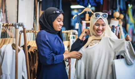 Friends Shopping Muslim Ramadan Market