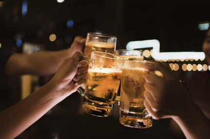 Cheers Friends Pub Drinking Beer Stock