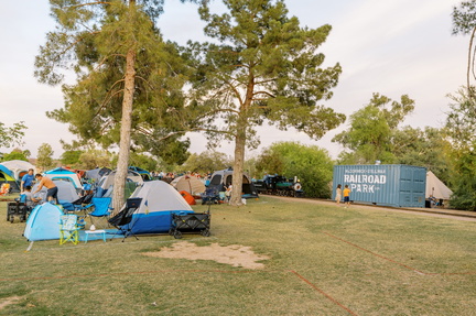 Tents by the tracks
