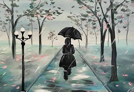 Toledo Public Paint Party Raining Cherry Blossoms