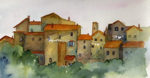 THE HILLTOWNS- A tour in Watercolor