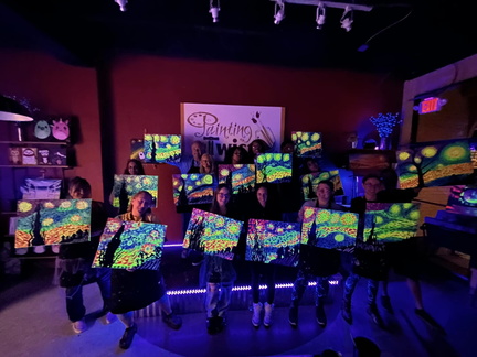 Rainbow Starry Night BlackLight