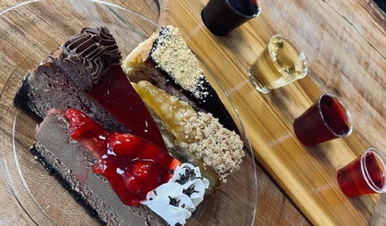 cheesecake and wine