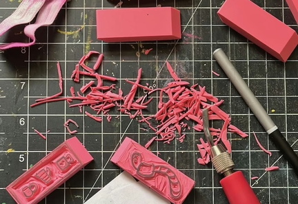 Eraser-Stamp-Carving- -Printmaking