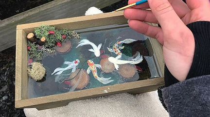 Koi Pond Resin Art
