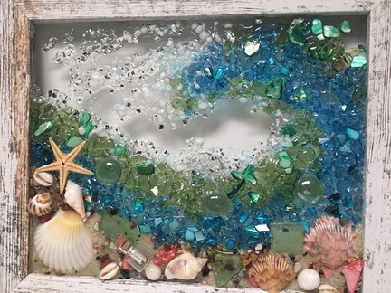 Sea Glass & Shell Ocean Animal Art Picture