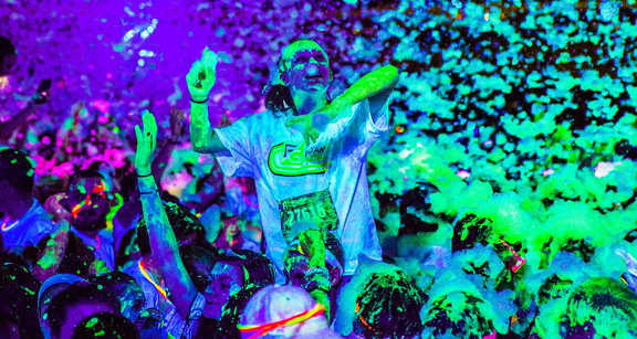 Blacklight Foam and Body Paint Party