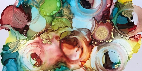 Alcohol Inks on Glass Art Class