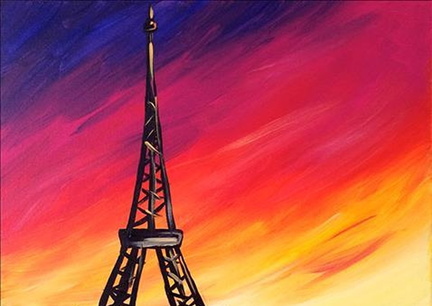 Painting with a Twist A Paris Sunset