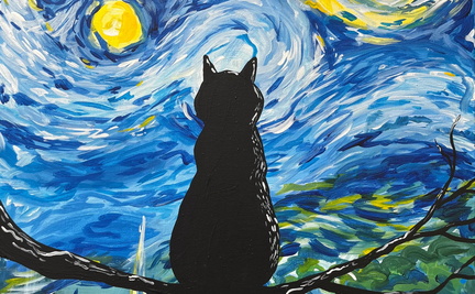 Paint Nite Van Gogh's Cat