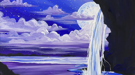 Moonlight Secret Waterfall  Painting Class