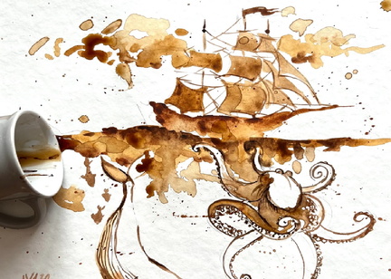 coffee painting