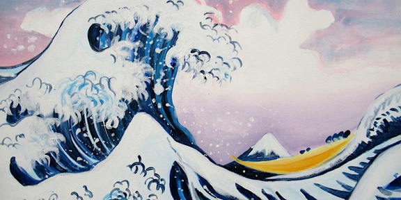 Sip &amp; Paint- Hokusai's Great Wave