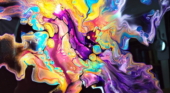Coldplay Theme Fluid Painting