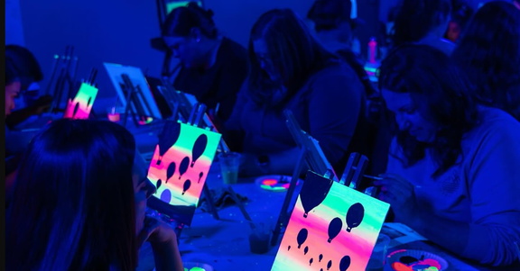 Glow in the Dark Paint Night Palak StudioInk - Art Class  Face Painting  Paint Night
