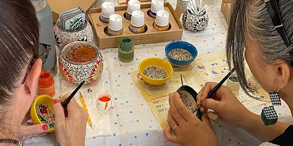 Patterned Paint and Sip Classes Melbourne - Ceramic Plates & Bowls