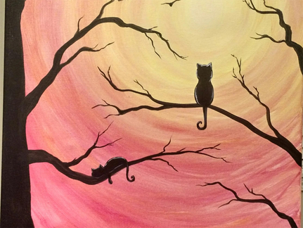 Paint Nite Cat Sunrise