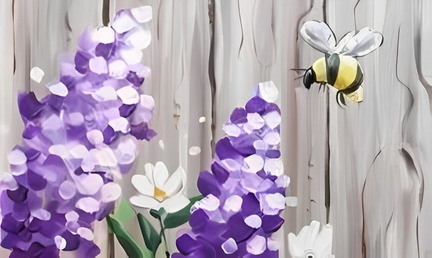 Paint Nite- Bee-utiful Barnyard Lilacs