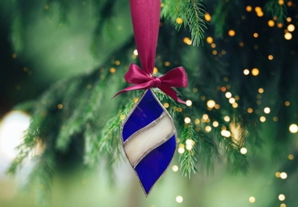 Christmas in July Stained Glass ornament