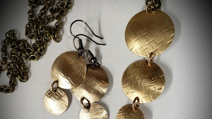 Brass &amp; Tassel Earring &amp; Pendant