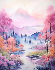 WATERCOLOR WORKSHOP (TREES)-- FRAME INCLUDED!