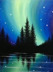 Paint Nite Bright Northern Night