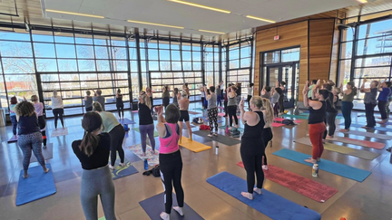 Yoga on the Riverfront Promenade Park Fort Wayne