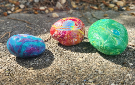 Family Art Night Paint Pour River Rocks
