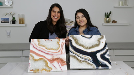 Geode Resin Art on Wood Canvas