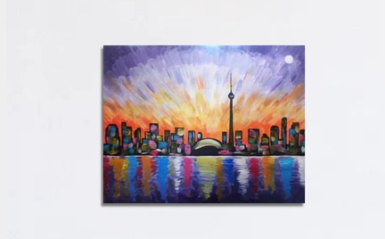 Paint Nite Vibrant Toronto Skyline