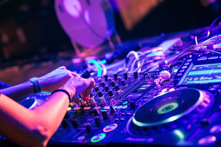DJ mixing on the deck